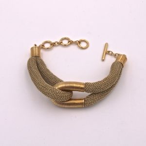 A&M Gold Mesh Bracelet w/Gold Wired Metal Loop